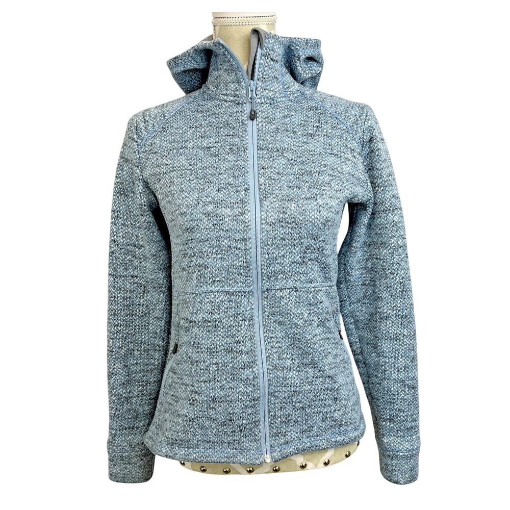MAMMUT Womens Kira Tour Hooded Fleece Jacket Size S Blue‎ Sweater Knit